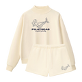 Butter Yellow Set: Mock Neck Sweatshirt & Shorts